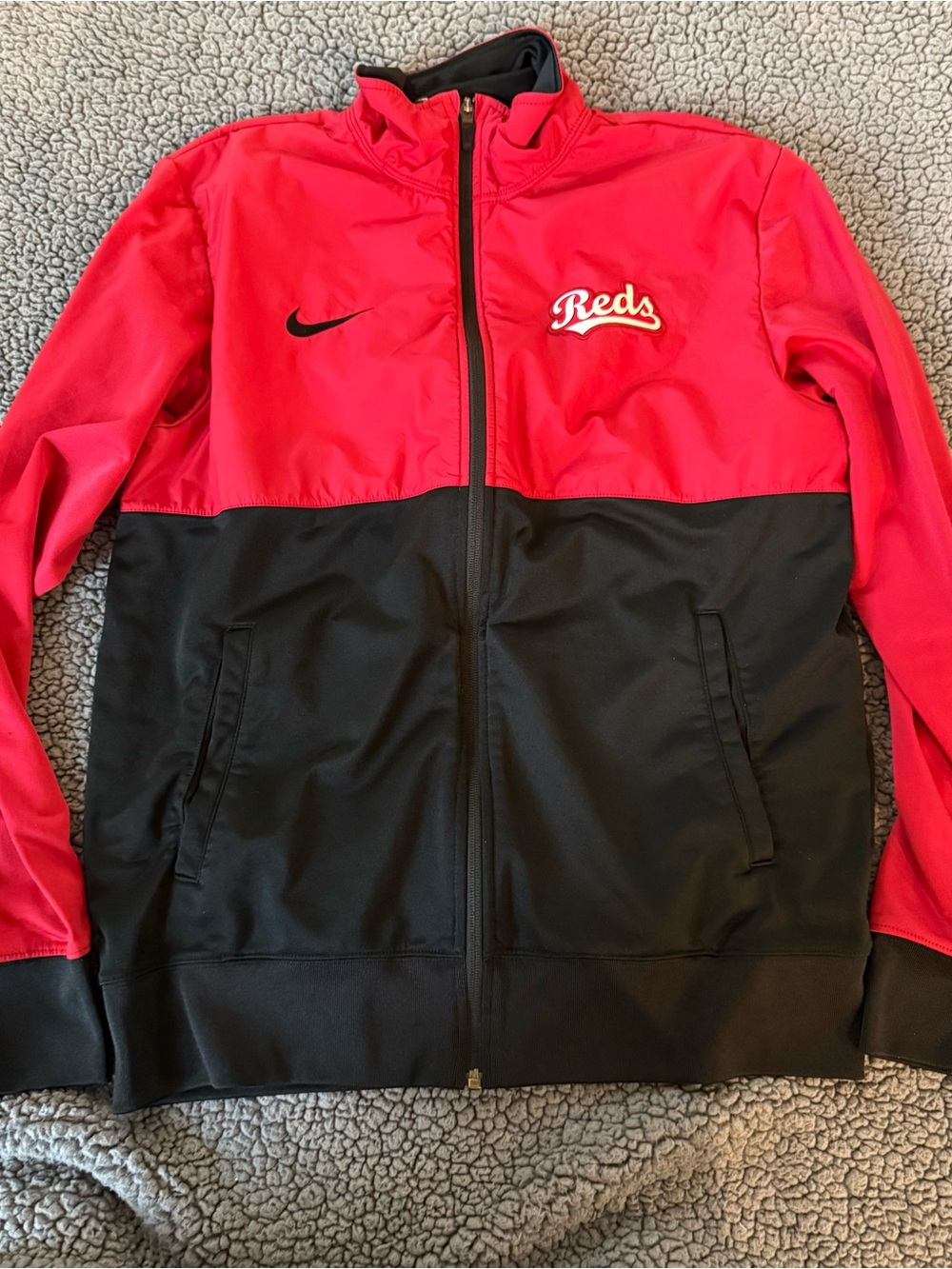 Nike Black Athletic Zip Jacket with White Swoosh